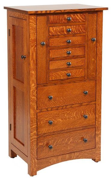 Amish 48 inch Deluxe Flush Mission Jewelry Armoire