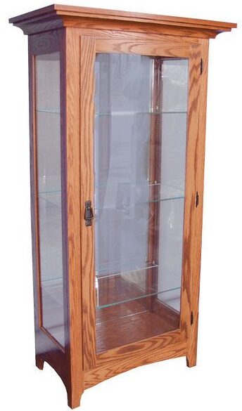 Custom Aberdeen 1 Door Mission Curio with Flat Glass