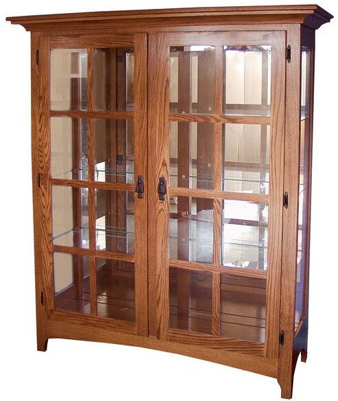 Custom Aberdeen 2 Door Mission Curio with Flat Glass