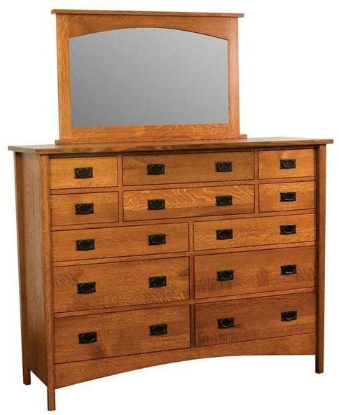 Amish Arts and Crafts Twelve Drawer Dresser
