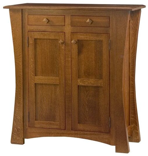 Amish Arts and Crafts Two Door Cabinet with Reverse Panels
