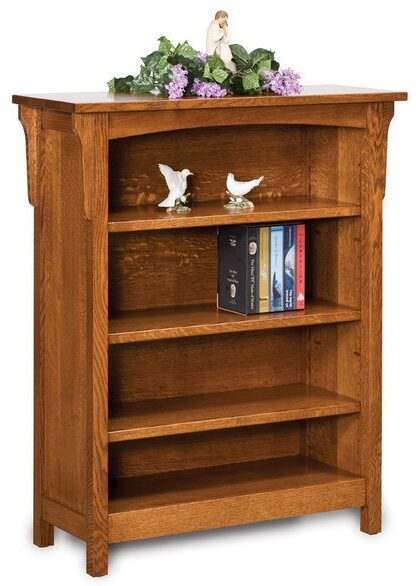 Amish Bridger Mission Oak Three Shelf Bookcase