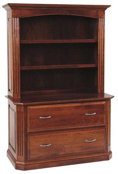 Amish Buckingham 50 Inch Lateral File Cabinet with Bookshelf
