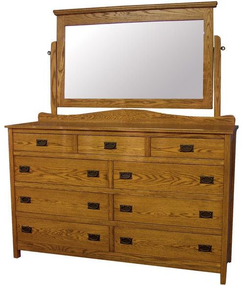 Custom Country Mission Tall Dresser with Mirror