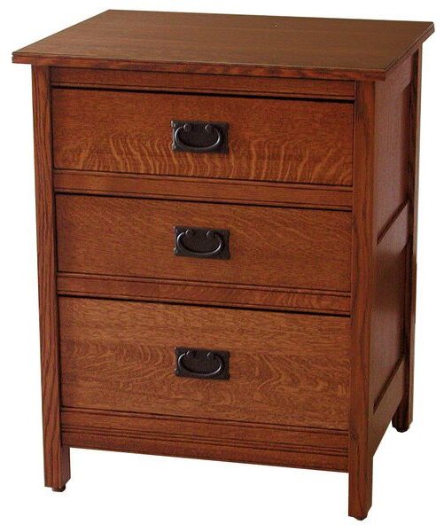 Custom Country Mission Three Drawer Nightstand