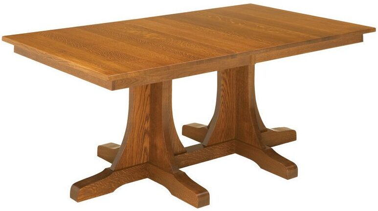 Amish Double Pedestal Mission Table