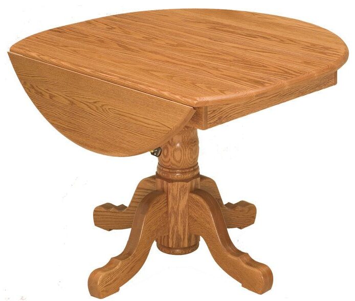 Amish Pedestal Drop Leaf Table