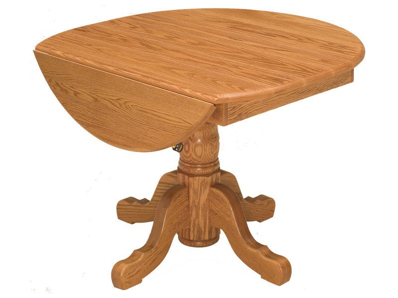 Amish Pedestal Drop Leaf Table