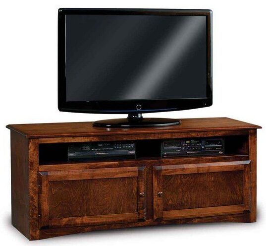 Amish Durham Wide Two Door TV Stand with Media Opening