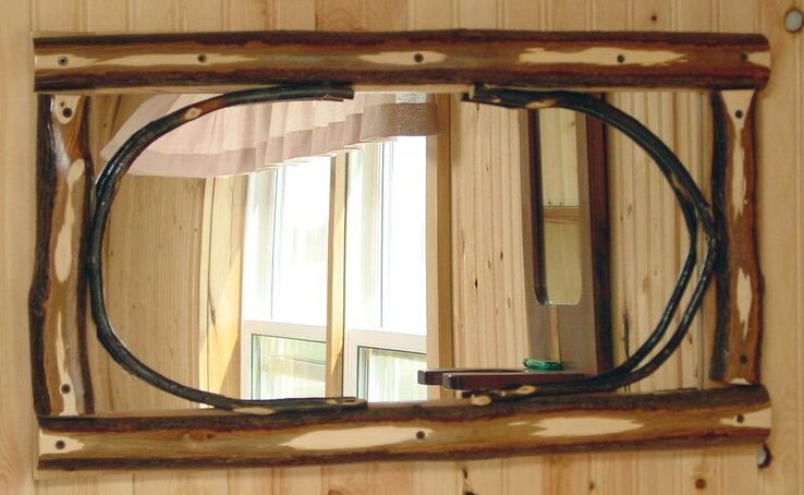 Amish Hickory Framed Mirror