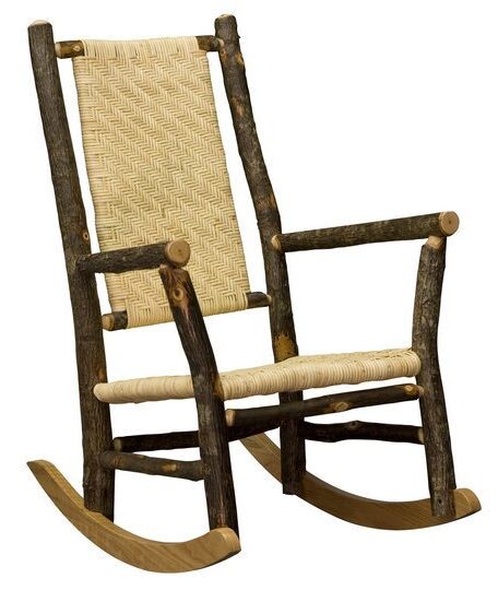 Amish Hickory Grandpa Rocker with Caned Seat and Back