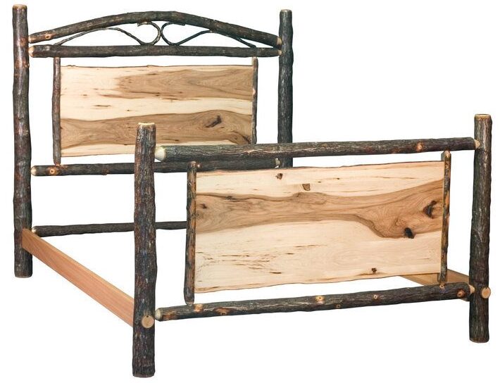 Amish Hickory Panel Bed