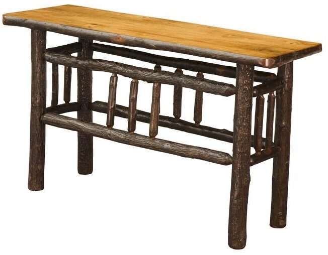 Amish Hickory Sofa Table Lumberjack Collection