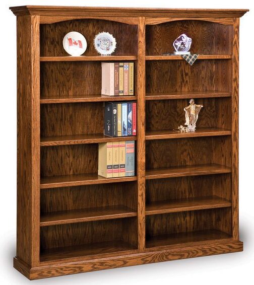 Amish Hoosier Heritage 10 Shelf Double Bookcase