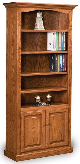 Amish Hoosier Heritage Four Shelf, Two Door Bookcase