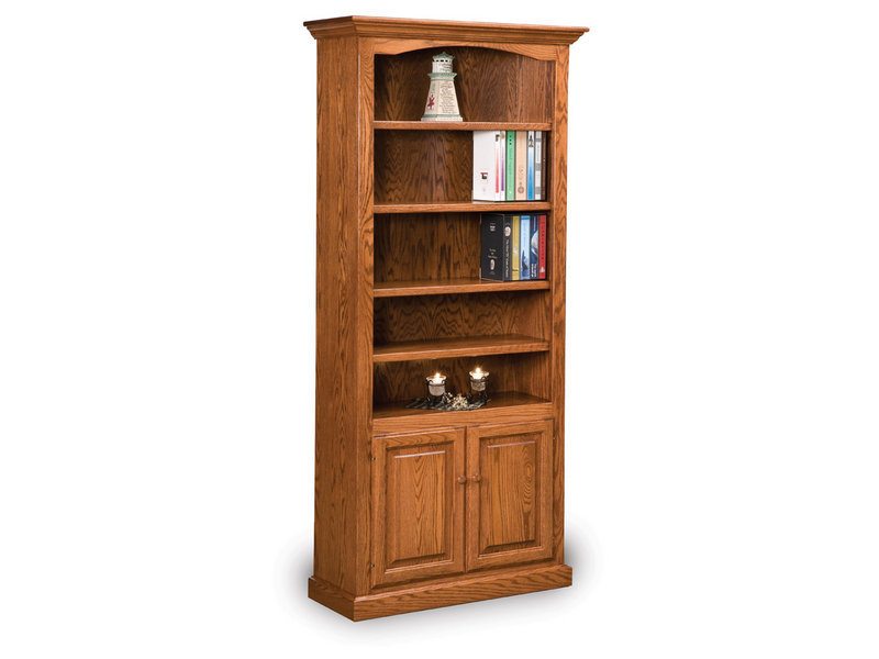 Amish Hoosier Heritage Four Shelf, Two Door Bookcase