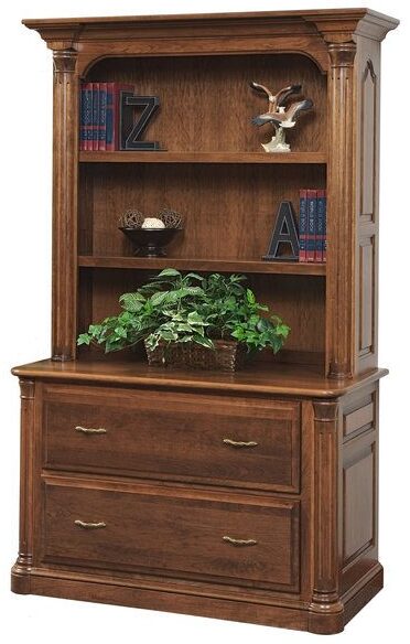 Amish Jefferson 48 Inch Lateral File with Bookshelf