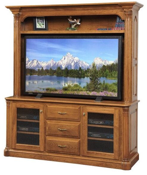 Amish Jefferson 68 Inch Plasma TV Stand with Open Hutch