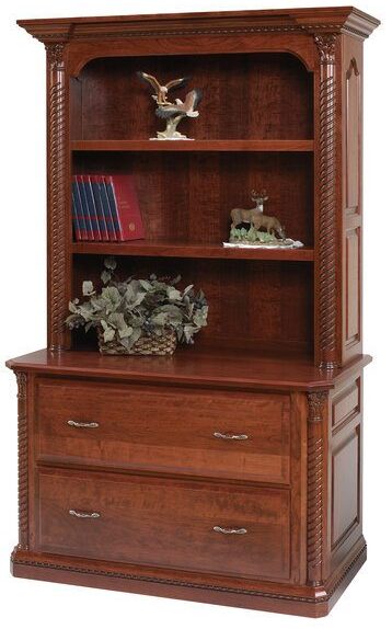 Amish Lexington 48 Inch Lateral File with Bookshelf