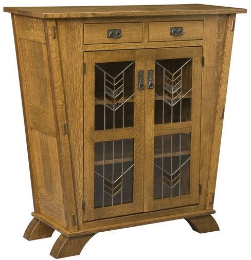 Custom Liberty Mission Cabinet with Glass Panels