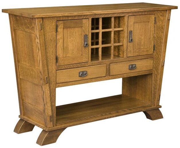Custom Liberty Mission Sideboard with Wine Rack