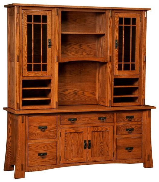 Amish Modesto Credenza with Hutch Topper