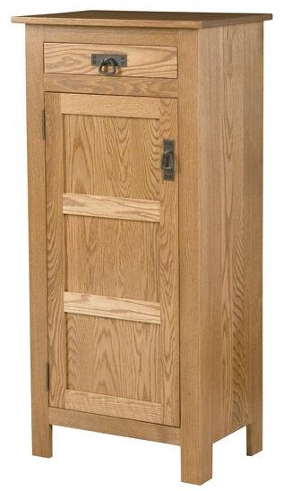 Custom Mission Style One Door, One Drawer Cabinet with Reverse Paneling