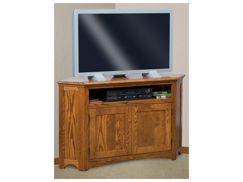 Amish Mission Two Door Corner LCD Stand
