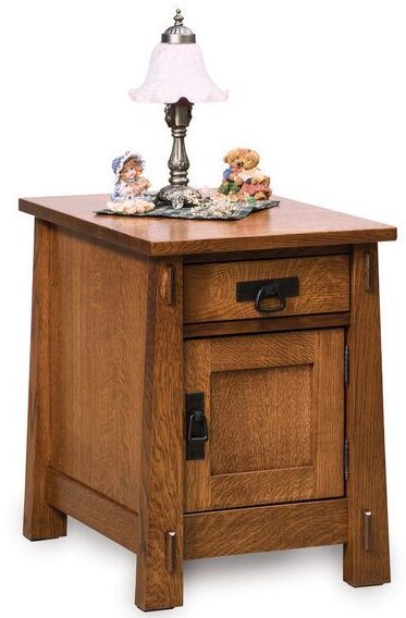 Amish Modesto Enclosed End Table with Drawer