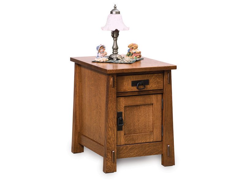Amish Modesto Enclosed End Table with Drawer