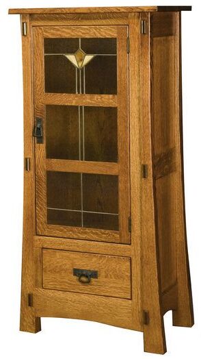Amish Modesto One Door Cabinet with Glass Panels