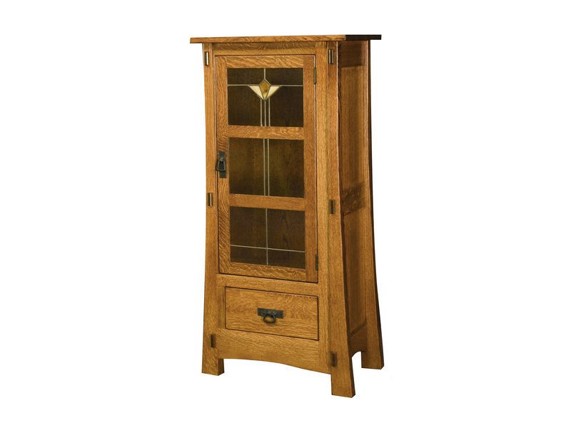Amish Modesto One Door Cabinet with Glass Panels
