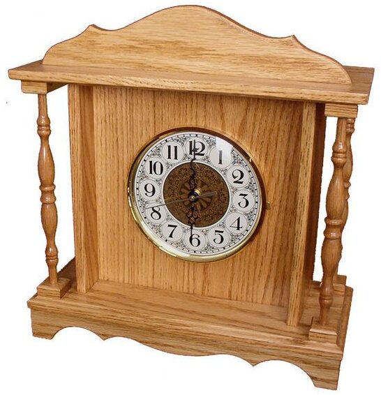 Custom Oak Mantle Clock