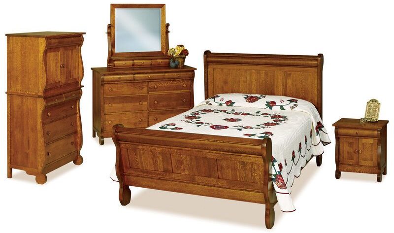 Amish Old Classic Sleigh Bedroom Set