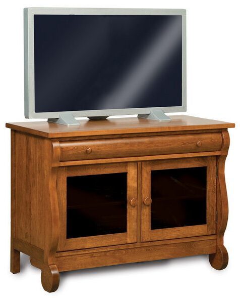 Amish Old Classic Sleigh Two Door, One Drawer LCD Stand
