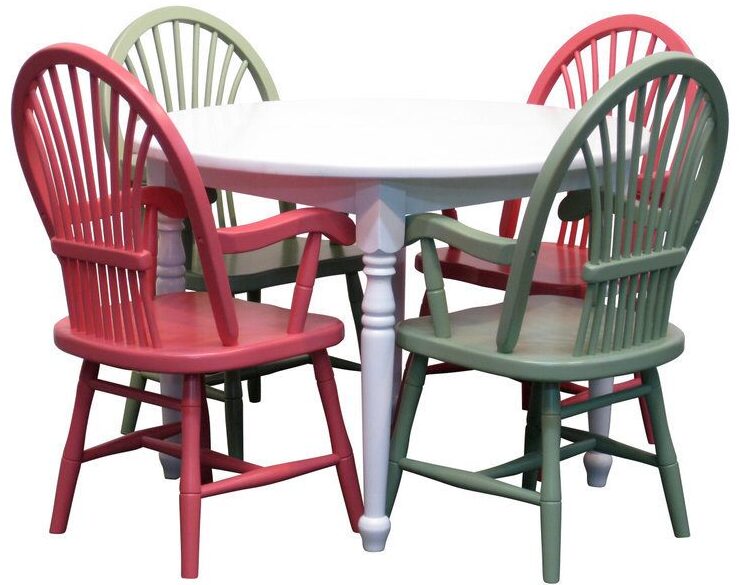 Custom Painted Child Table Set with Four Chairs