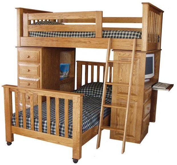Custom Pine Hollow Bunk Bed Unit