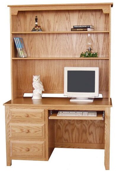 Custom Pine Hollow Desk with Hutch
