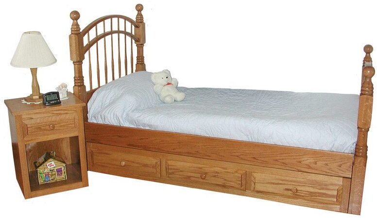 Custom Pine Hollow Double Bow Bed