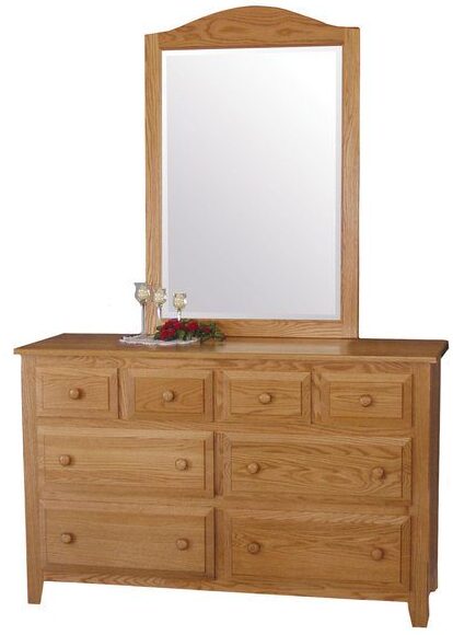 Custom Pine Hollow Dresser with Mirror
