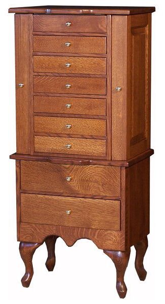 Amish Queen Anne Jewelry Armoire