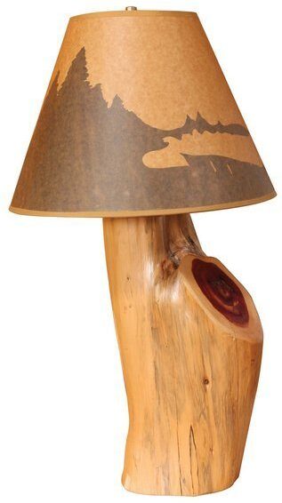Custom Rustic Cedar Lamp and Shade