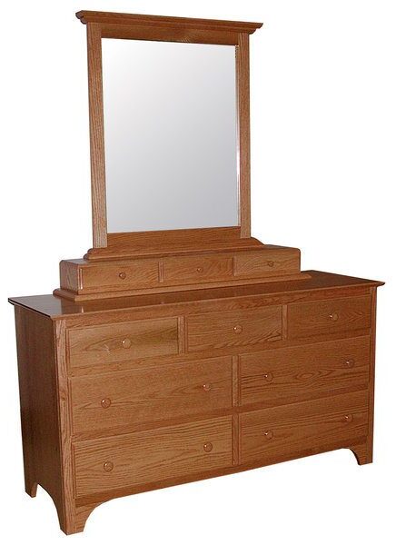 Custom Shaker Collection Double Dresser with Mirror