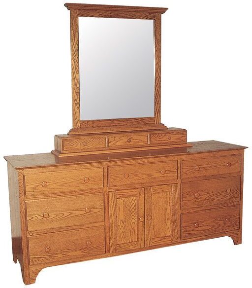 Custom Shaker Collection Triple Dresser with Mirror