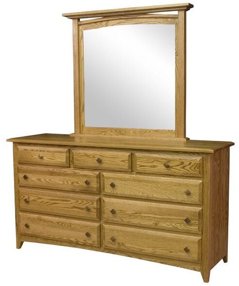 Hardwood Shaker Dresser with Mirror