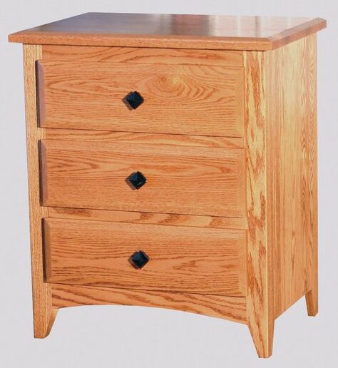 Amish Shaker Three Drawer Bedside Chest