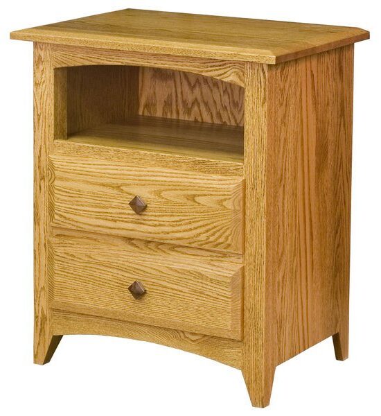 Amish Shaker Two Drawer Bedside Chest