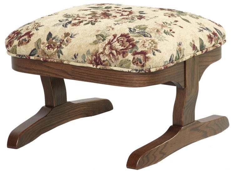 Custom Terry Footstool with Floral Fabric