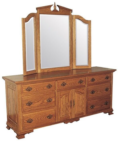 Amish Traditional Collection Triple Dresser with Mirror