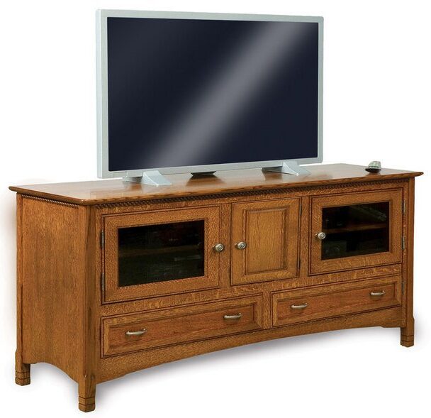Amish West Lake Three Door, Two Drawer LCD Stand